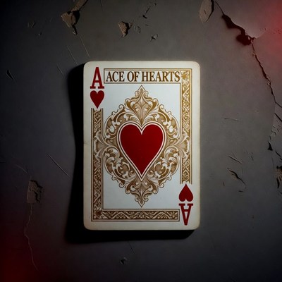 Ace of Hearts on Cracked Wall