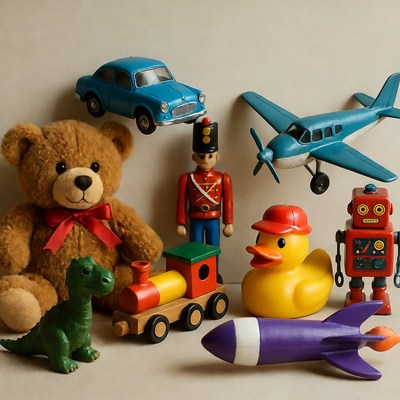 Assortment of colorful children's toys