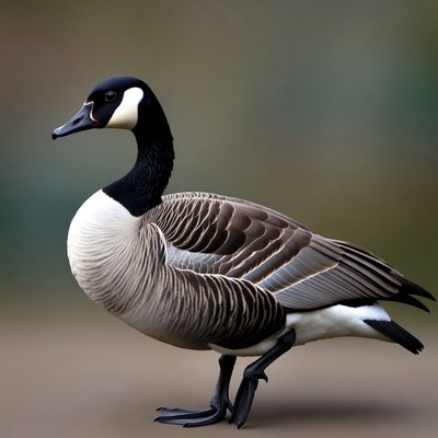 Canada Goose Standing on Leg