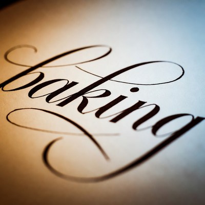 Elegant Baking Script on Paper