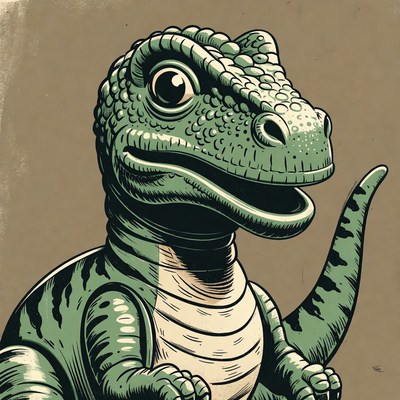 Cute baby T-Rex illustration