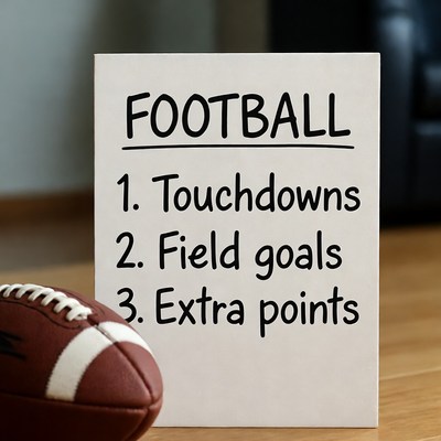 Football Scoreboard with Touchdowns Field Goals