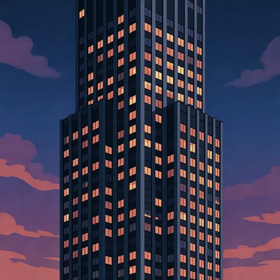 Tall Skyscraper at Night