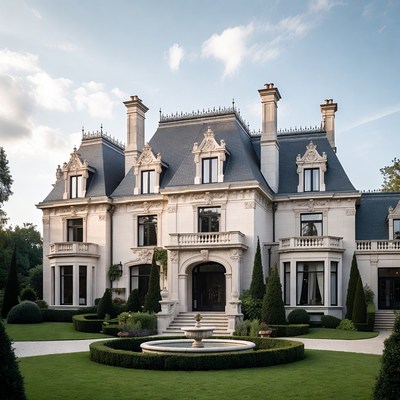 Luxurious French Chateau Mansion Exterior