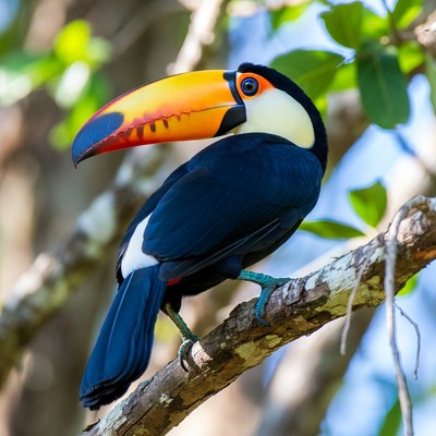 Toucan perched on branch