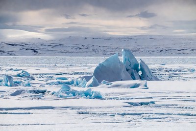 Icebergs in Arctic Sea Landscape