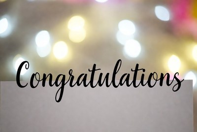 Congratulations Text with Bokeh Lights