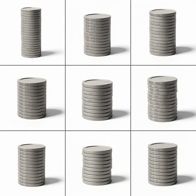 Stacks of Coins Various Heights