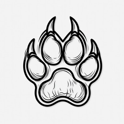 Wolf Paw Print Illustration