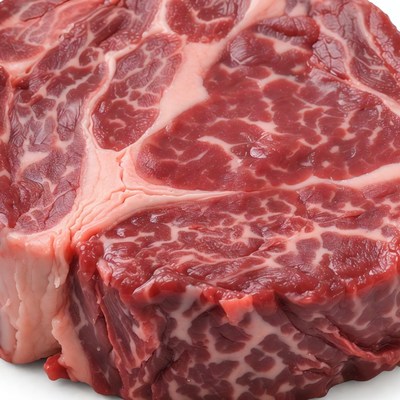 Raw Ribeye Steak Closeup