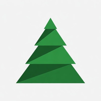 Green Christmas Tree Illustration