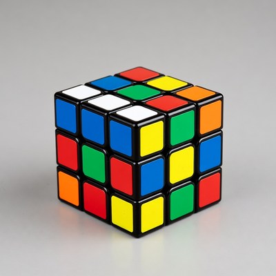 Colorful Rubik's Cube on gray background