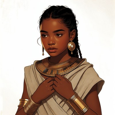 African woman in Egyptian gold jewelry
