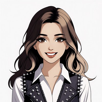 Anime girl with brown hair smiling