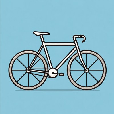 Line art fixie bicycle