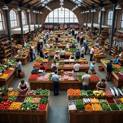Busy Indoor Farmers Market