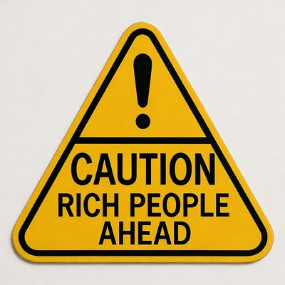 Caution Rich People Ahead Sign