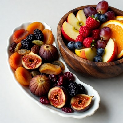 Mixed Dried and Fresh Fruits in Dishes