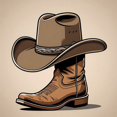 Cowboy Hat and Boot Illustration