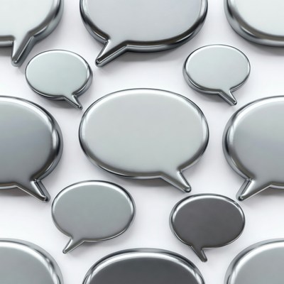 3D Silver Speech Bubbles Pattern