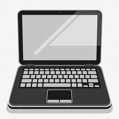 Open Laptop Illustration