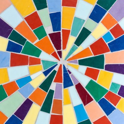 Colorful Mosaic Radial Pattern