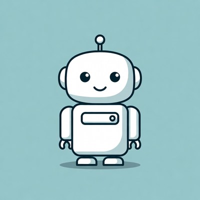 Cute white robot illustration