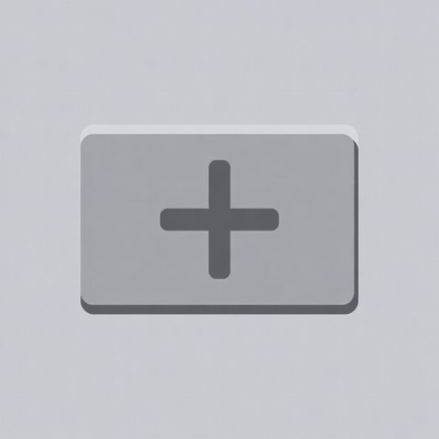 Gray Plus Button Icon