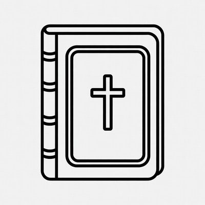 Bible with Cross Outline