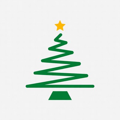 Green Christmas Tree with Yellow Star