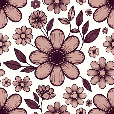 Pink Flower Seamless Pattern