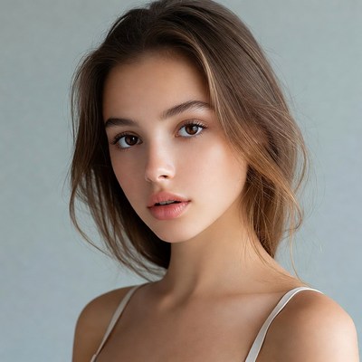 Beautiful young woman close-up portrait