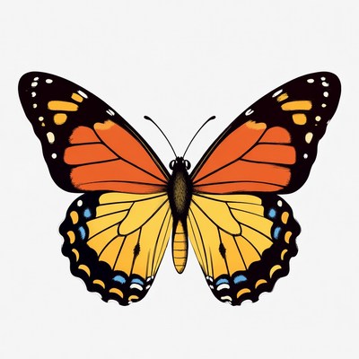 Colorful Monarch Butterfly Illustration