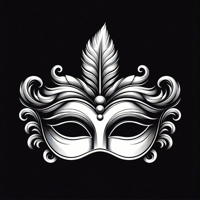 Elegant Feather Masquerade Mask
