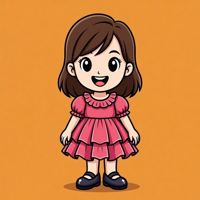 Cute Asian girl in pink dress