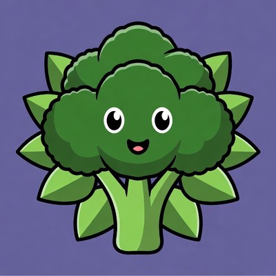 Cute cartoon broccoli illustration