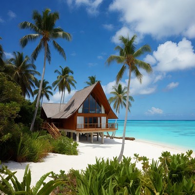 Tropical Beach Wooden Villa