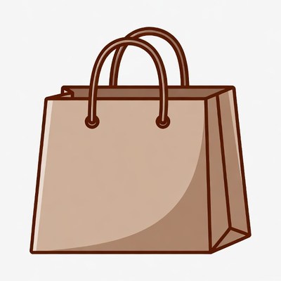 Brown shopping bag illustration