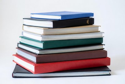 Stack of colorful hardcover books