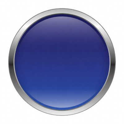 Shiny Blue Button with Silver Edge