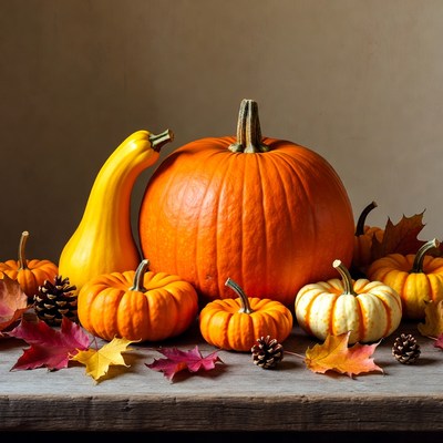 Autumn Pumpkin and Squash Display