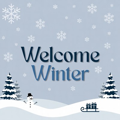 Welcome Winter Snowman Sled Clipart