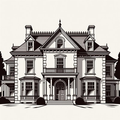 Victorian Mansion Illustration