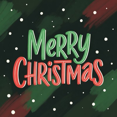 Merry Christmas Handwritten Text