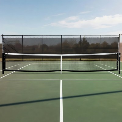 Empty Outdoor Tennis Court