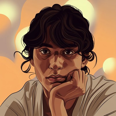 Man resting chin on hand