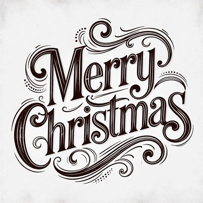 Merry Christmas Script Illustration