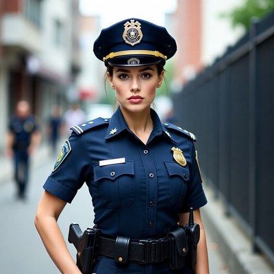 Female police officer in uniform