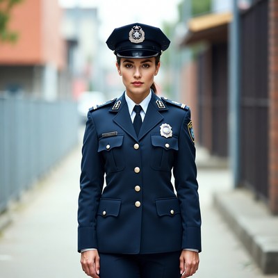 Female police officer in uniform
