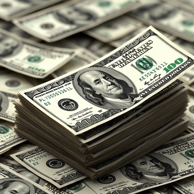 Stack of US Hundred Dollar Bills